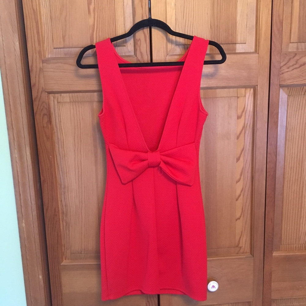 Red Open Back Dress
